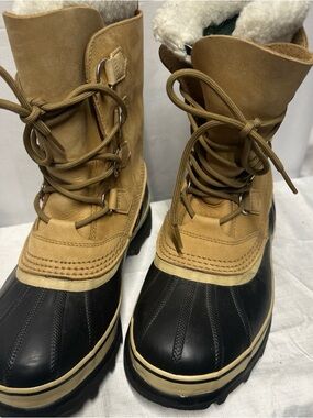 Sorel Tan and Black Men's Insulated Lace-Up Snow Boots